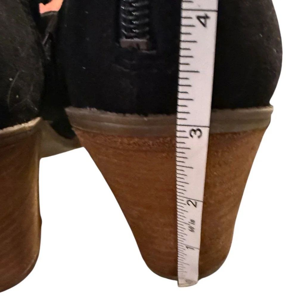 Dr. Scholl's Chaser Black Strappy Sandals 9.5M Block Heel‎ Comfort Zip